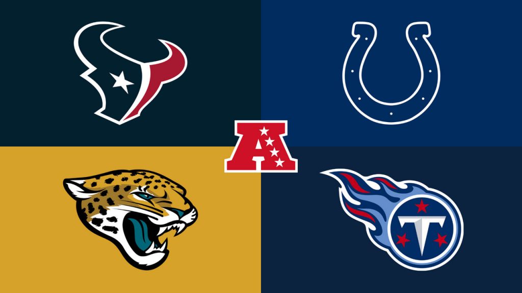 The AFC South includes the Indianapolis Colts, Jacksonville Jaguars, Houston Texans and Tennessee Titans.